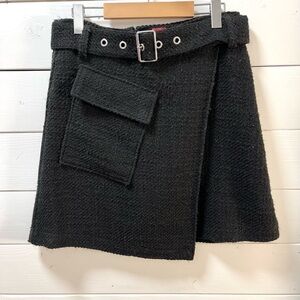 HUGO BOSS Black Wool-Blend Skirt – Size 8